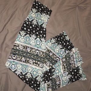 Long patterned blue-teal Maxi Skirt